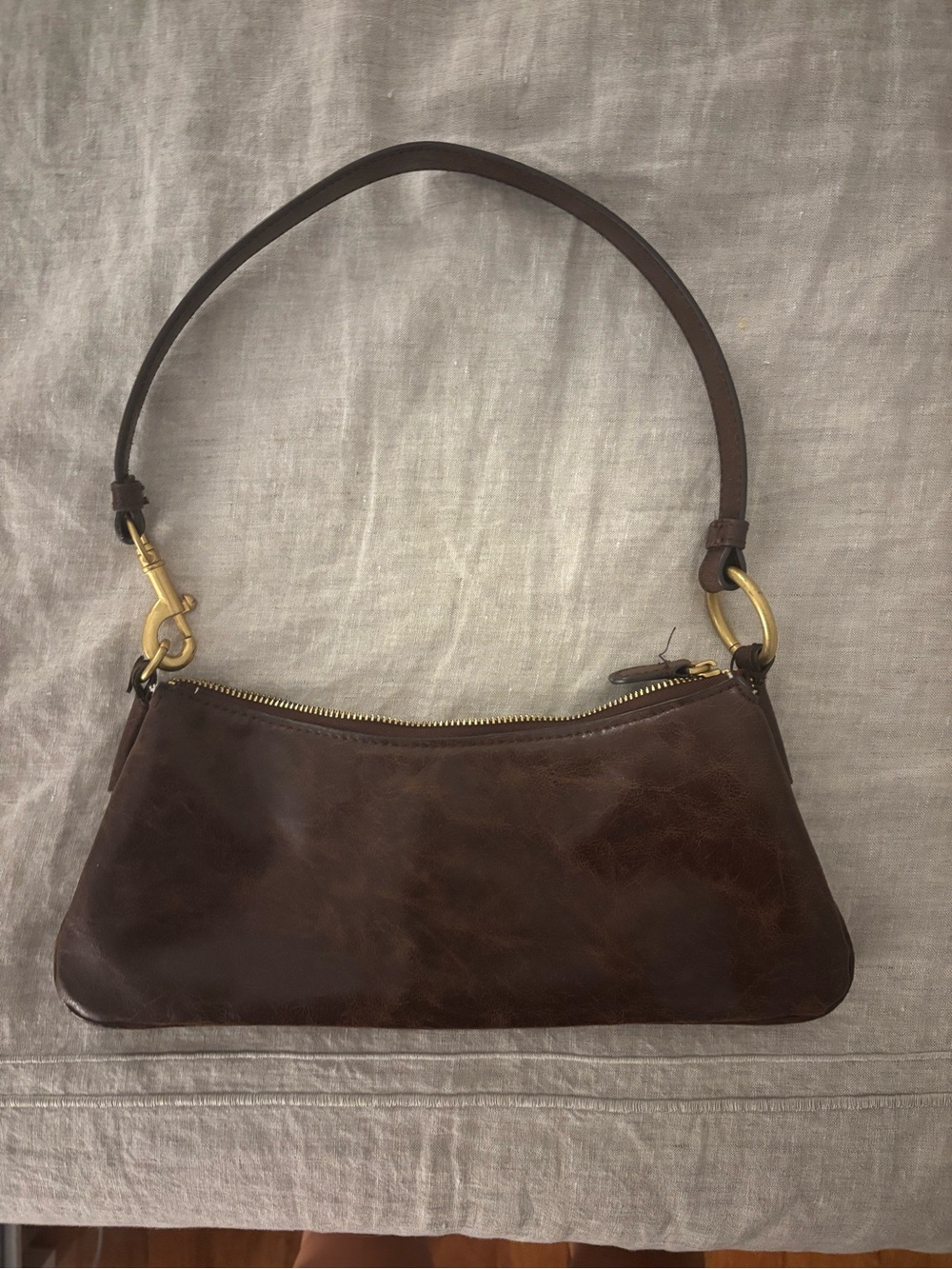 Zara Brown Leather Shoulder Bag - Classic Women's Handbag